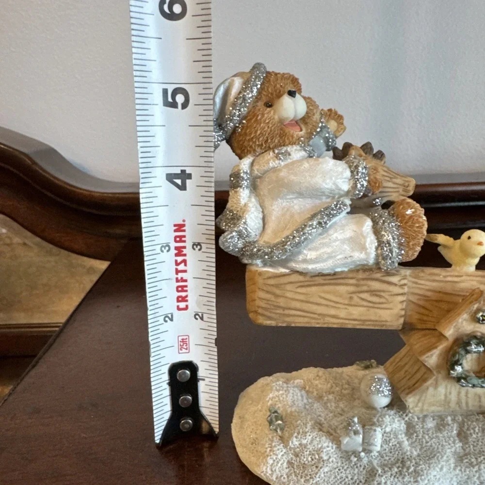 Cherished Teddies On Seesaw With A Bird